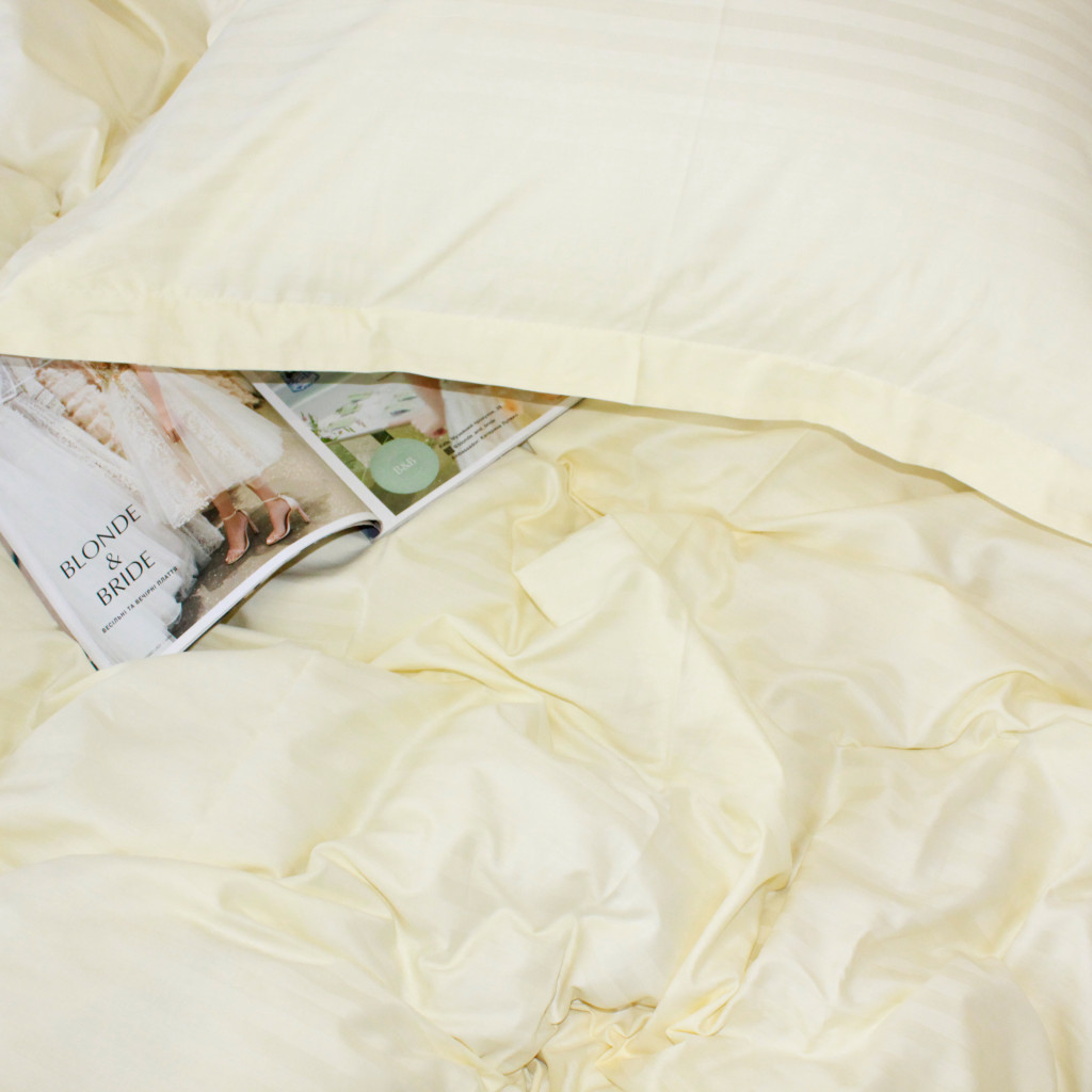 Постільна білизна MirSon Satin Stripe 30-0002SoftYellow 160х220 Сімейний (2200005247815) - изображение 6