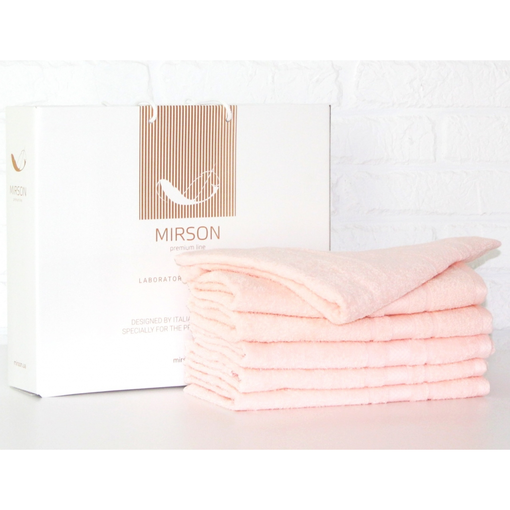Рушник MirSon набір банних 5080 Elite SoftNess Peach 50х90 6 шт (2200003524048) - зображення 1