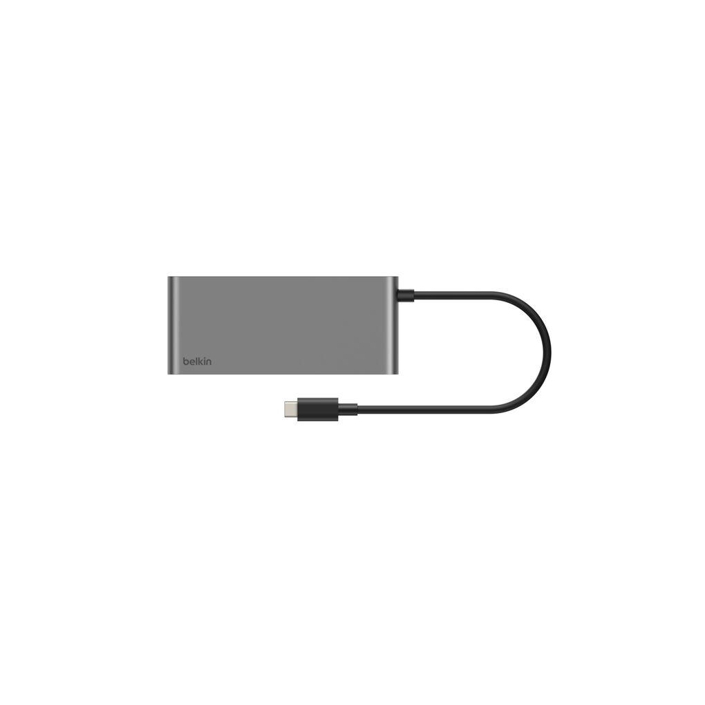 Концентратор Belkin USB-C 7-in-1 2xUSB 3.0 + USB-C + PD + HDMI 2.0 4K60Hz + SD/TF gray (AVC023HQSGY) - зображення 3