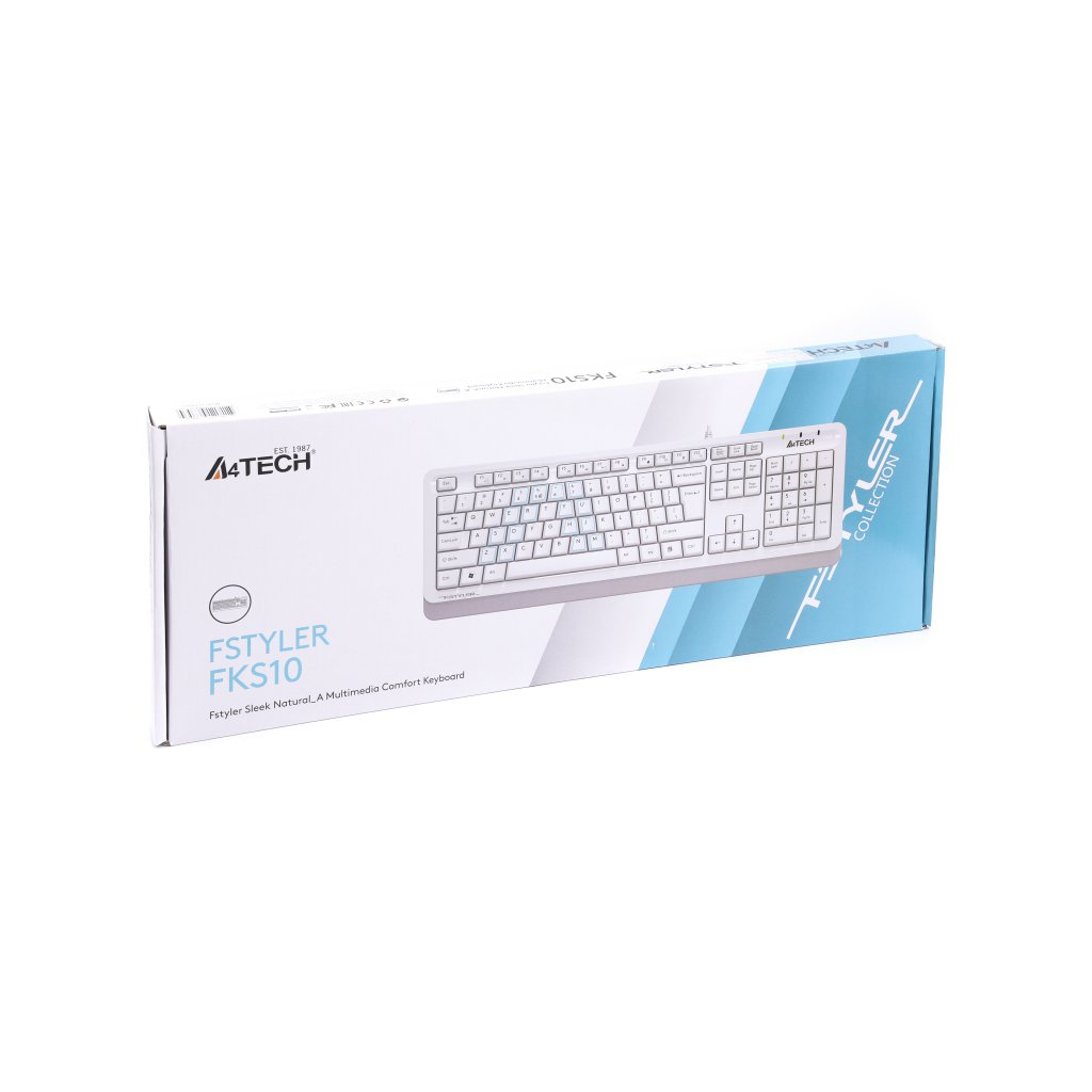 Клавіатура A4Tech FKS10 USB White (4711421963534) - зображення 4