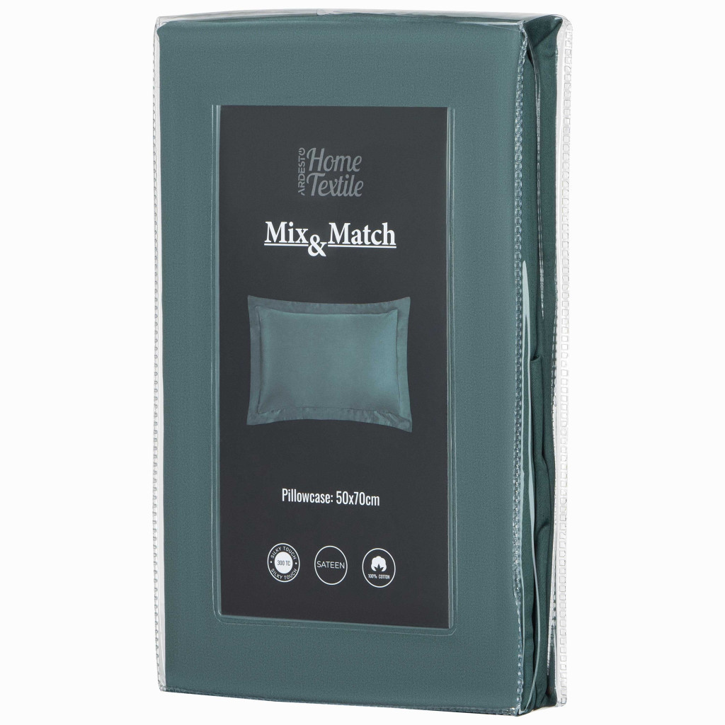 Наволочка Ardesto Mix&Match Premium 50х70+5см 100% бавовна, сатин зелений (ART5070PCE) - зображення 5