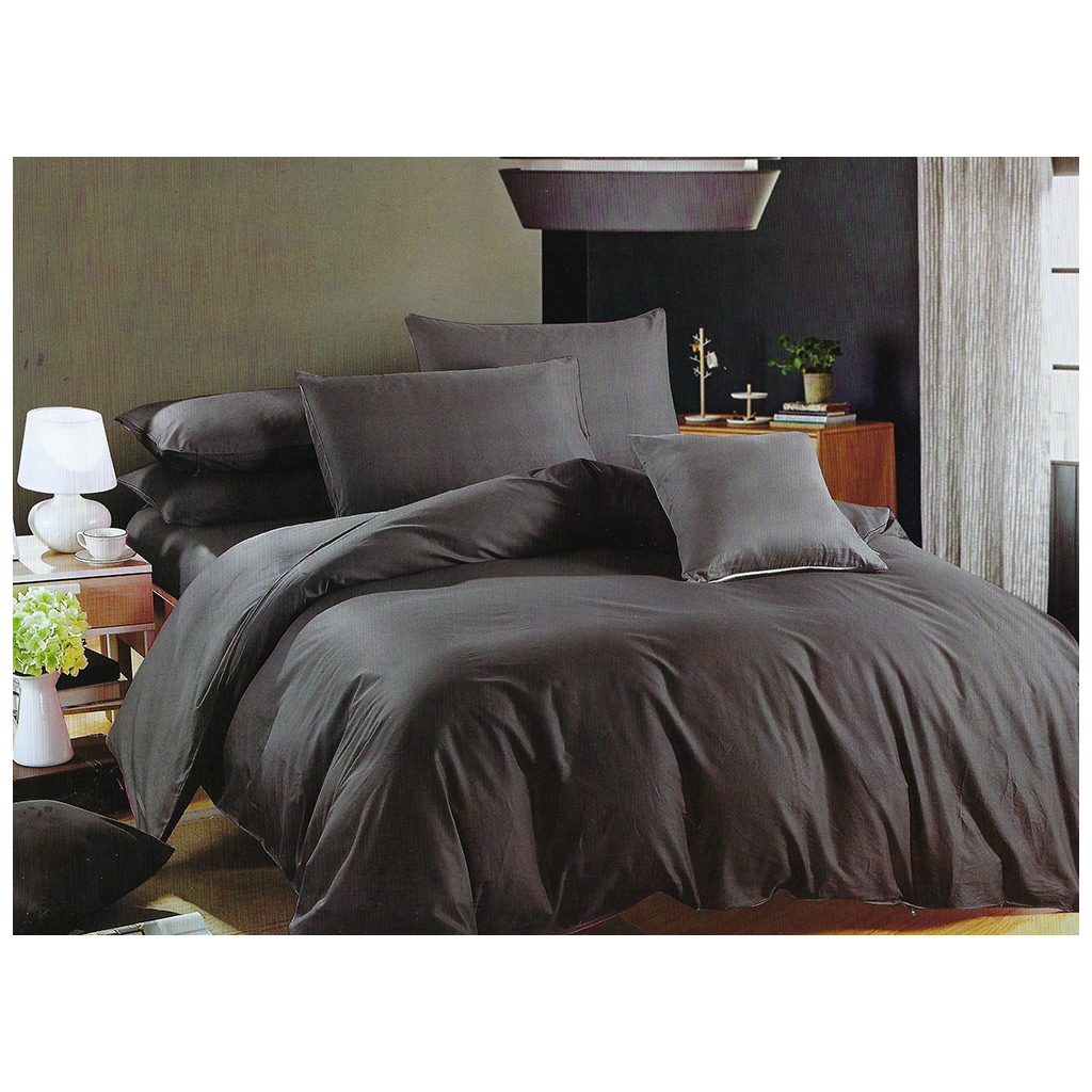 Постільна білизна ШЕМ Єгипетський котон Графіт двоспальна 180 х 200 (1,8 конопля_Графіт) - изображение 1