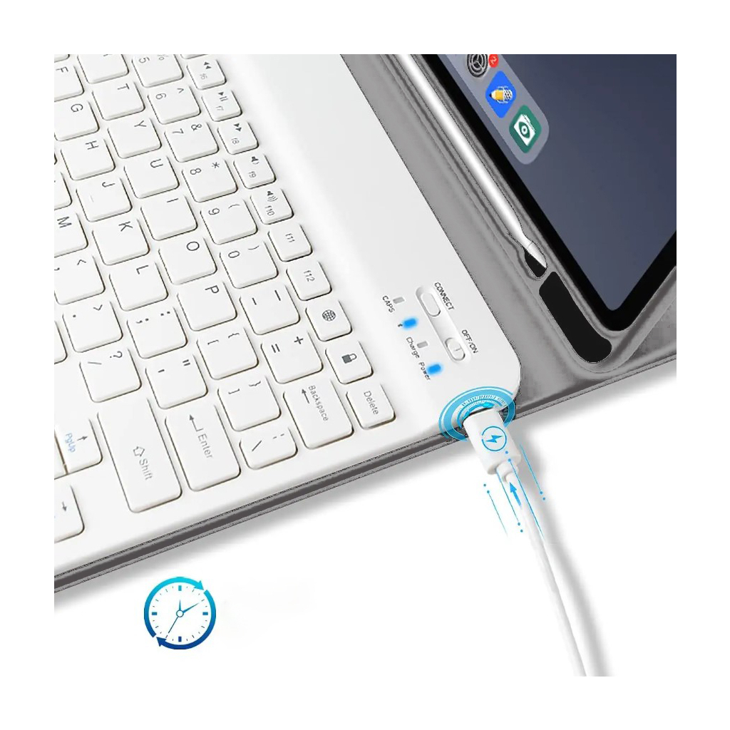 Чохол до планшета BeCover with keyboard Apple iPad Mini 7 2024 Gray (712994) - зображення 5