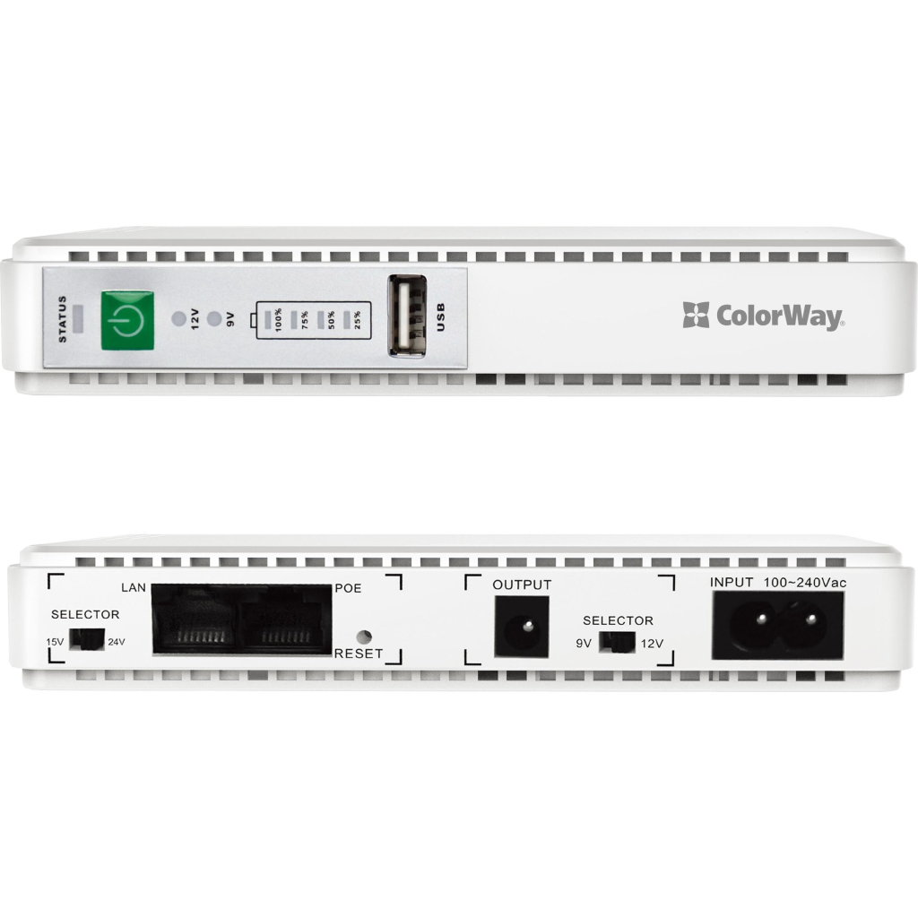 Пристрій безперебійного живлення ColorWay CW-PB088LI1WT 21W (CW-PB088LI1WT) - зображення 4