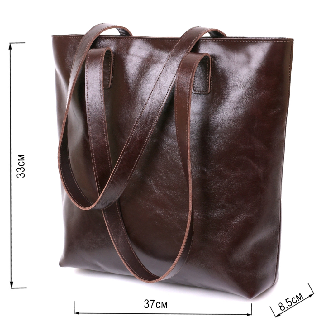 Сумка Shvigel Шкіряна шопер Коричнева (16370) - зображення 3