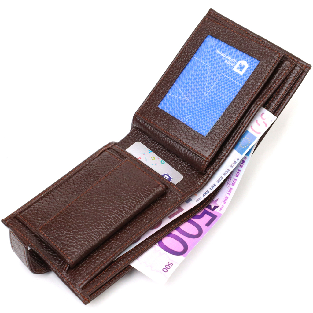 Гаманець Canpellini З натуральної шкіри Флотар Коричневий (21886) - зображення 7