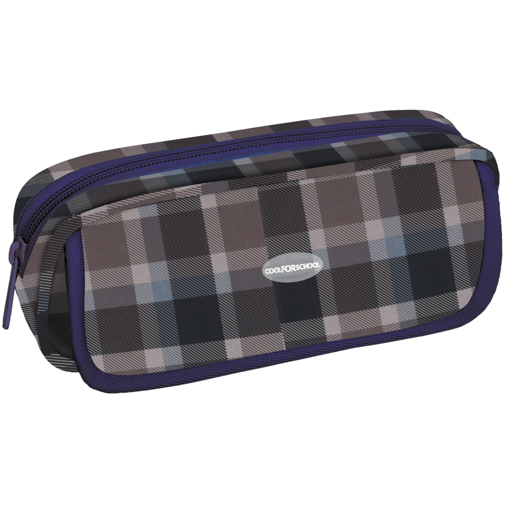 Пенал Cool For School Картатий 2 відділення Сірий (CF86628) - зображення 1