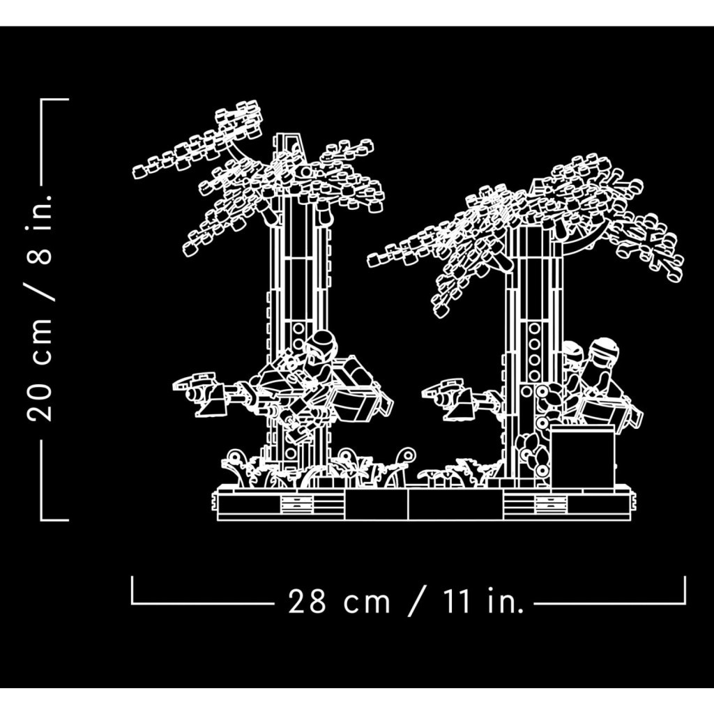 Конструктор LEGO Star Wars Діорама Погоня на спідері на Ендорі 608 деталей (75353) - зображення 5