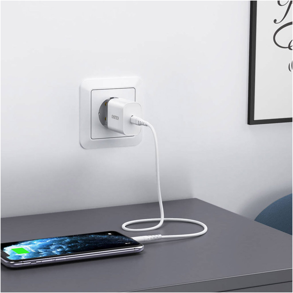 Зарядний пристрій Choetech USB-C PD20W white (Q5004-V5) - зображення 3