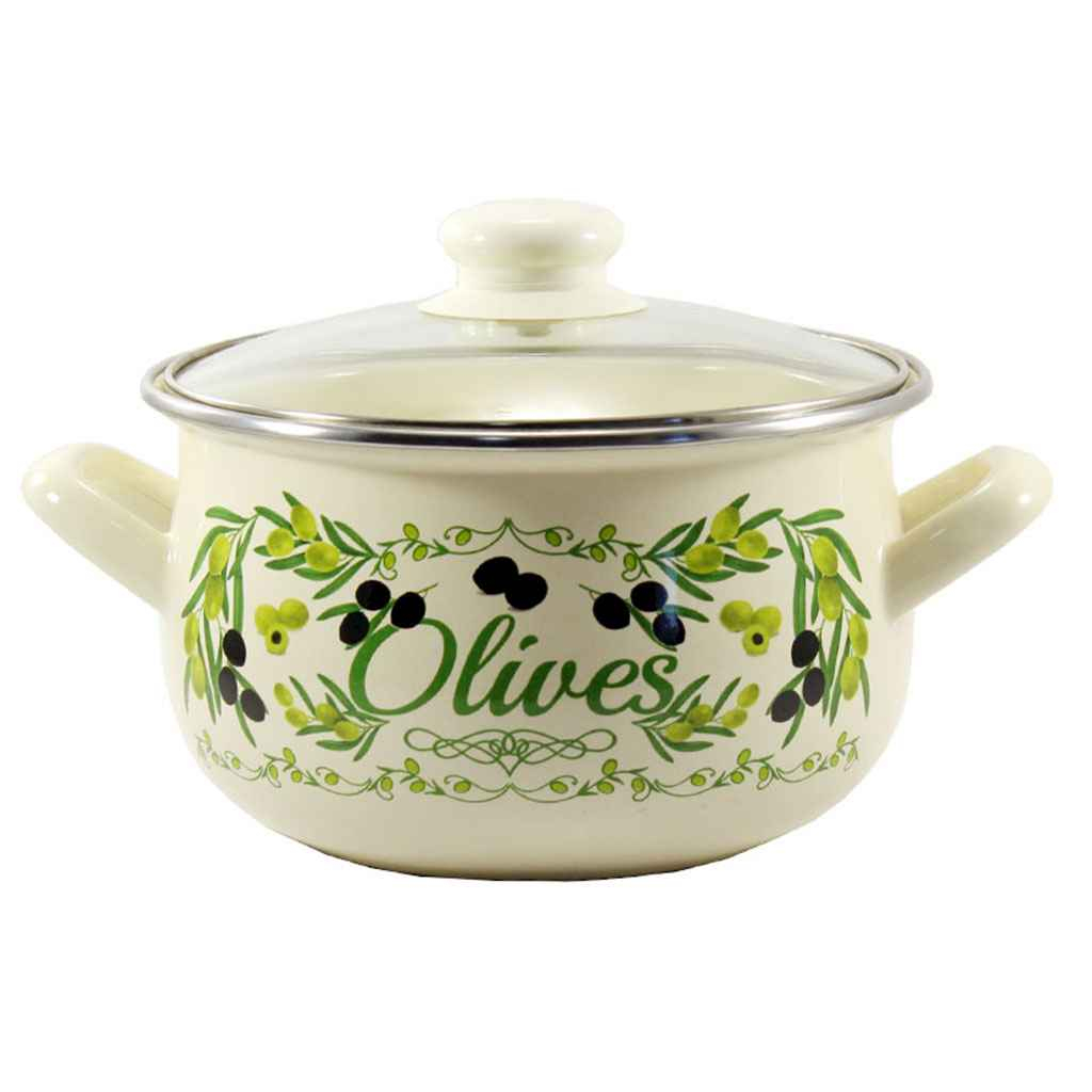 Каструля Interos емаль Грецька олива 88747 4,1 л (ІТ-567-20) - зображення 1