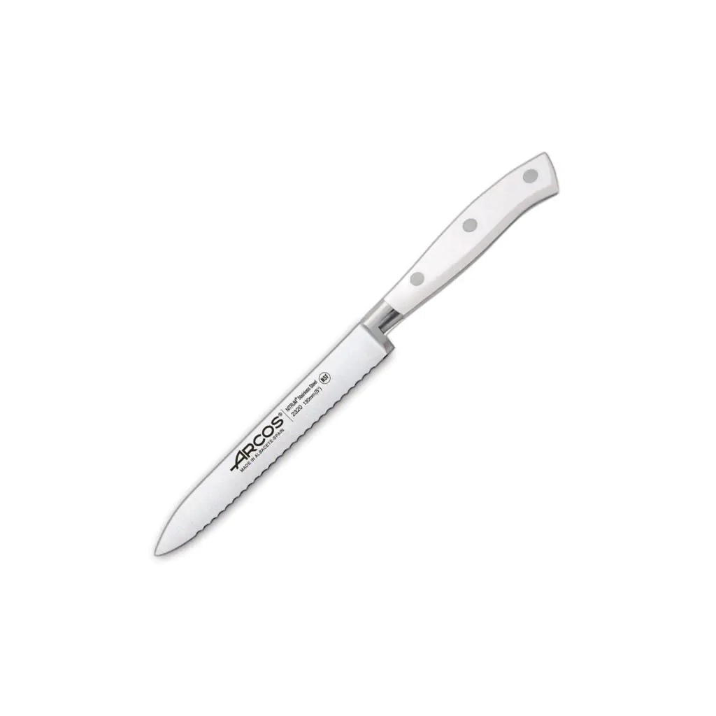 Кухонний ніж Arcos для томатів 130 мм серія "Riviera WHITE" (232024) - зображення 1