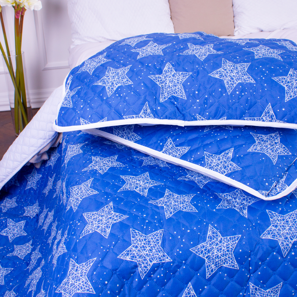 Покривало MirSon набір Print Line №7129 Blue Star 220х240 + 2 наволочки 50х70 (2200006079354) - зображення 6