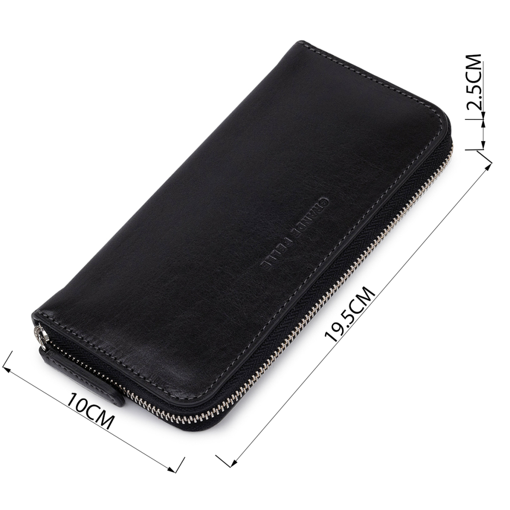 Гаманець Grande Pelle На блискавці Чорний (11562) - зображення 3