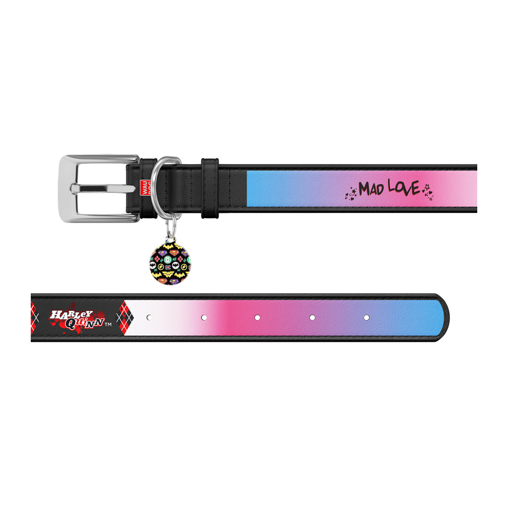 Нашийник для тварин WAUDOG Design з QR паспортом "Харлі Квін" XS Ш 12 мм Д 20-28 см чорний (0013-1002-01) - зображення 3