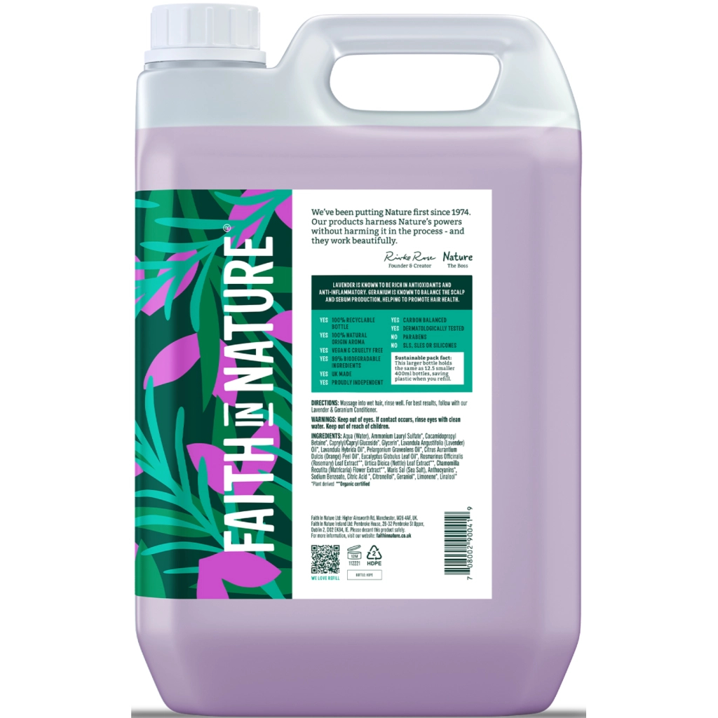 Шампунь Faith in Nature Натуральний З лавандою та геранню 5 л (708002900419) - зображення 2