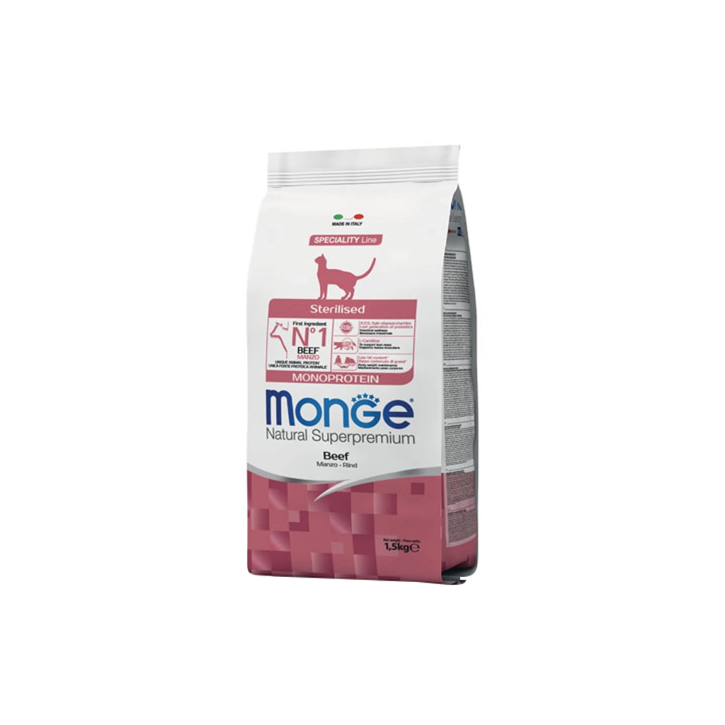 Сухий корм для кішок Monge Cat Sterilised з яловичиною 1.5 кг (8009470005524) - зображення 1