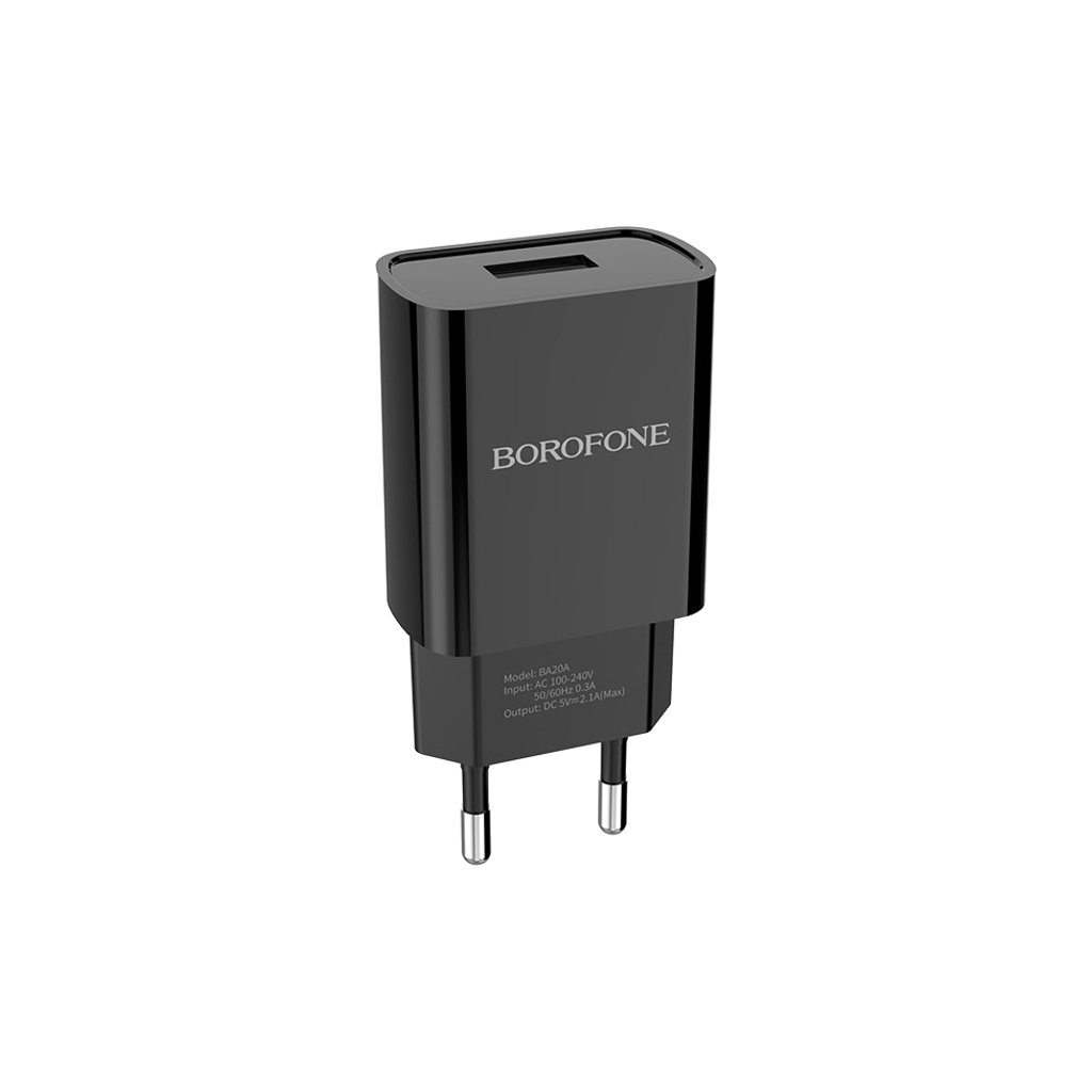 Зарядний пристрій BOROFONE BA20A Sharp USB + cable USB to Micro 5P 10.5W Black (6931474702135) - зображення 6