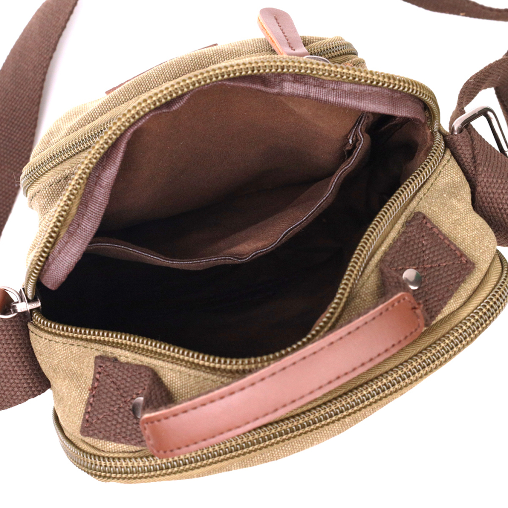 Сумка Vintage Вертикальна з текстилю Оливкова (22238) - зображення 6