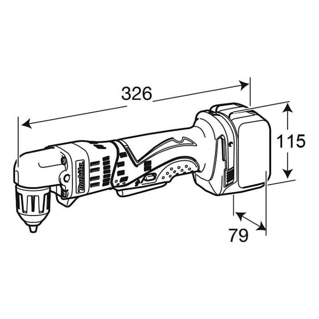Дриль Makita кутовий LXT, 10мм (без АКБ і БЖ) (DDA351Z) - изображение 3