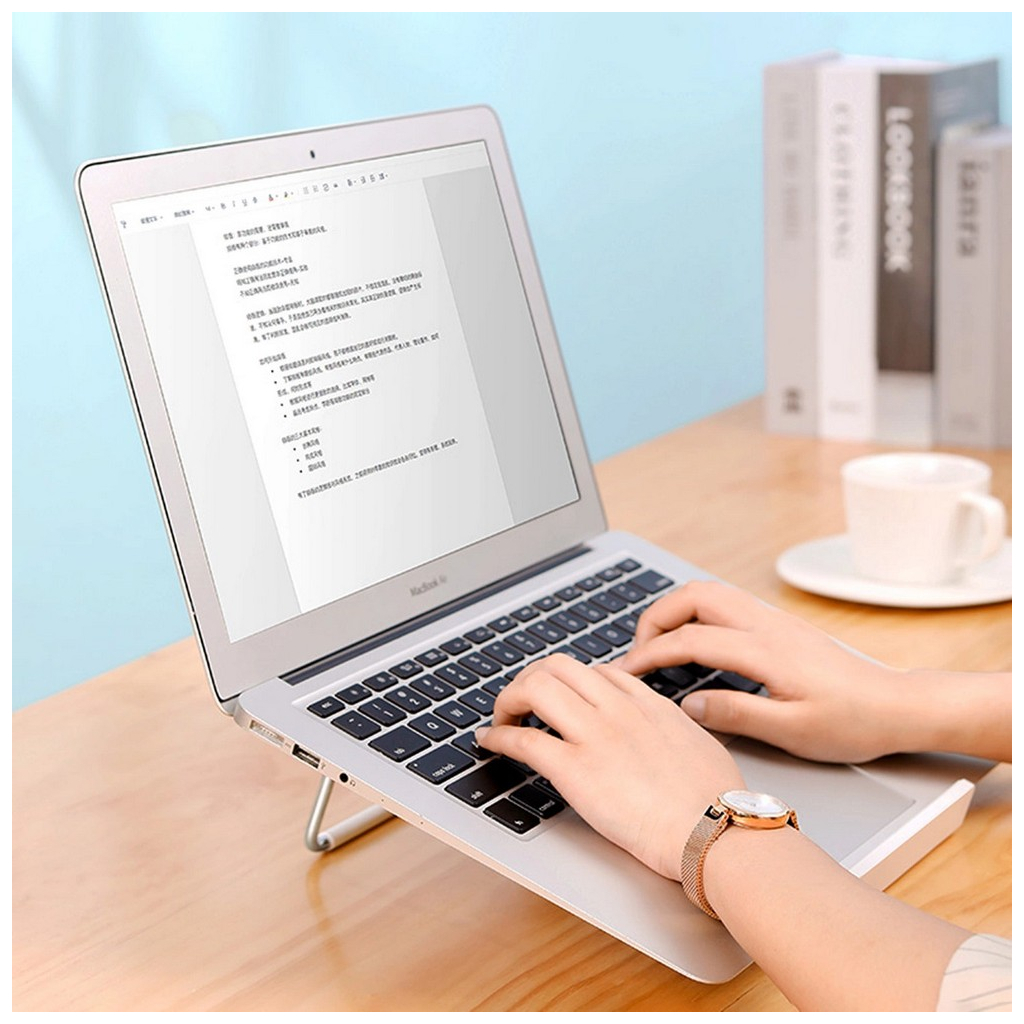 Підставка до ноутбука Ugreen LP230 Foldable Desktop Laptop Stand Silver (80348) - зображення 7