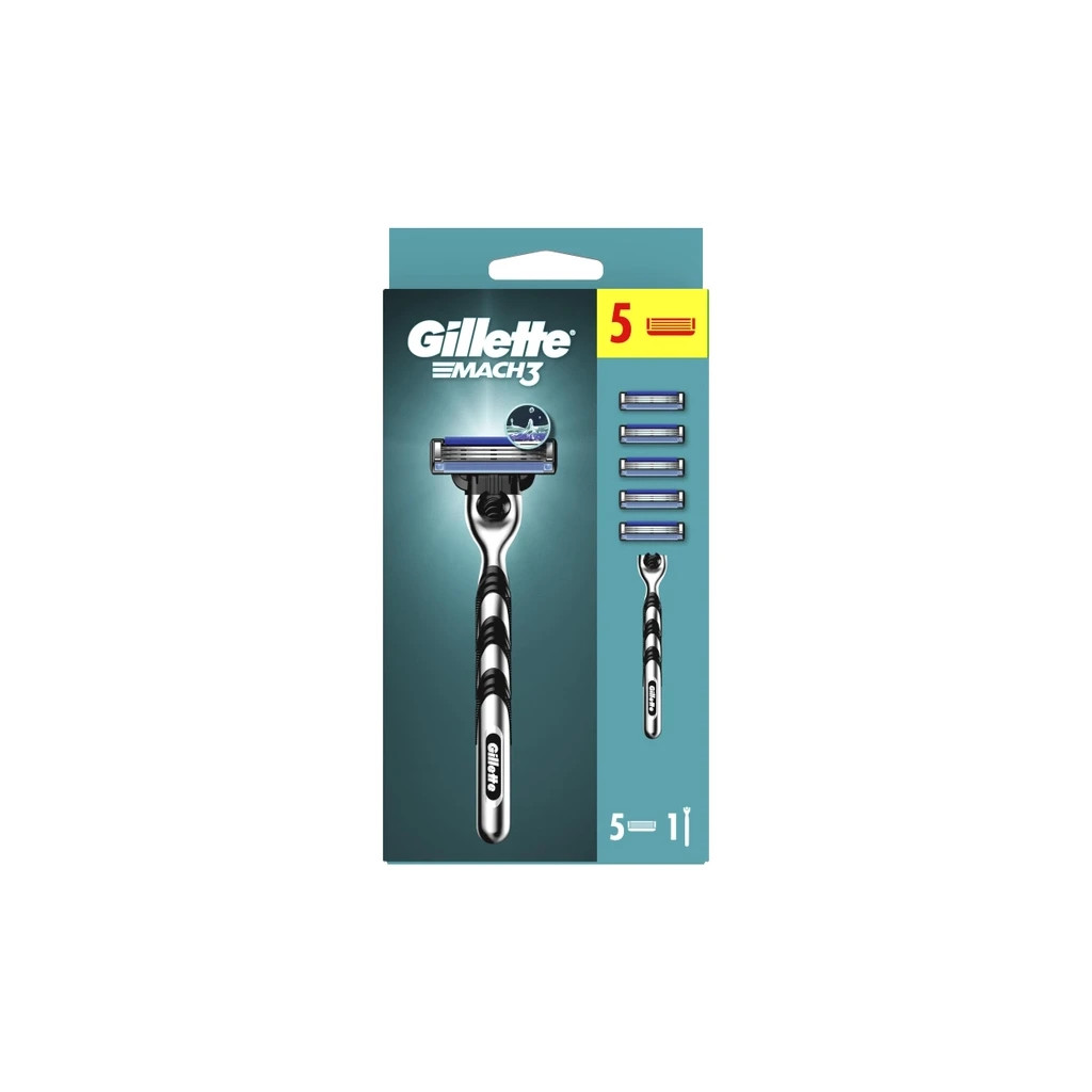 Бритва Gillette Mach3 з 5 змінними картриджами (7702018610181) - изображение 2