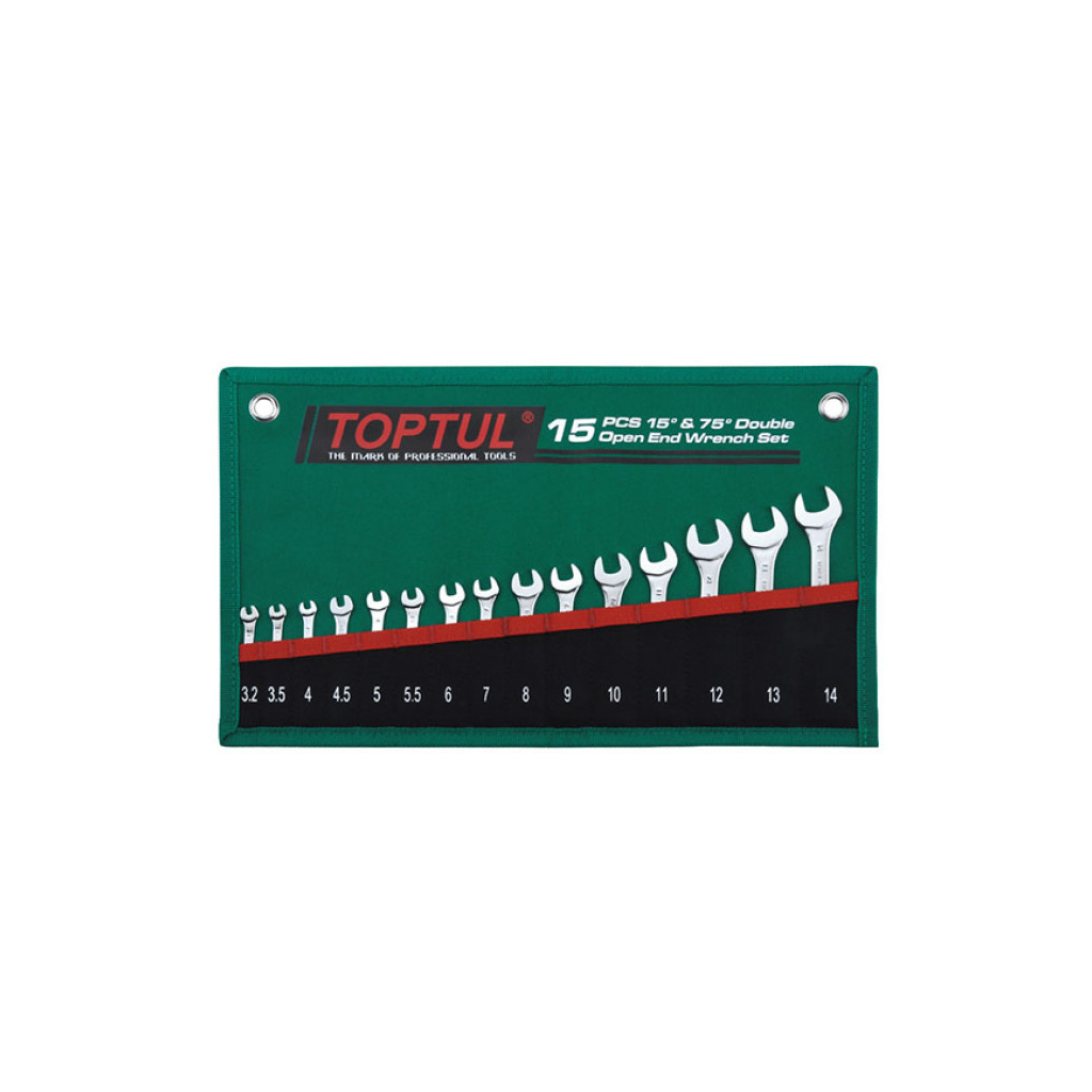 Ключ Toptul ріжковий 15 шт. 3,2-14мм 15 ° х75 ° (GRAJ1501) - зображення 1