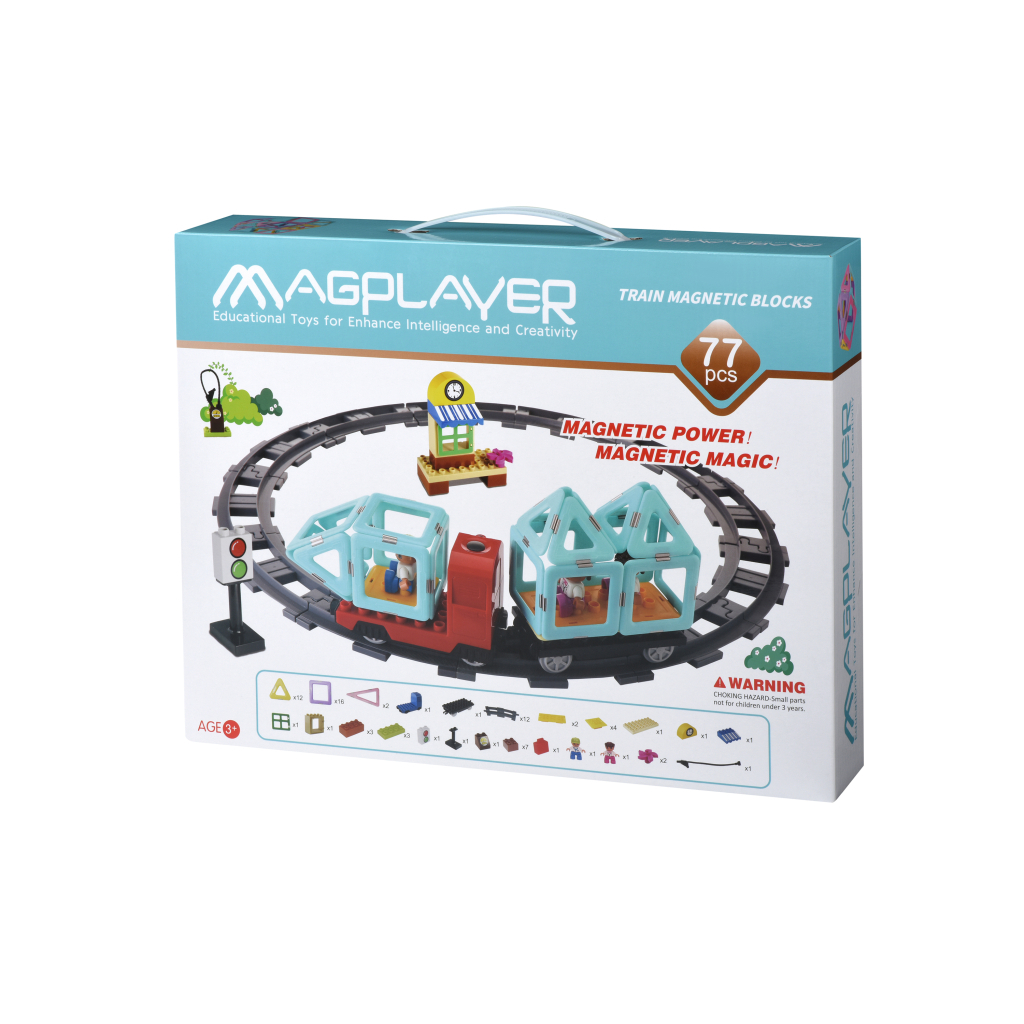 Конструктор Magplayer Потяг 77 ел. (MPH2-77) - зображення 1