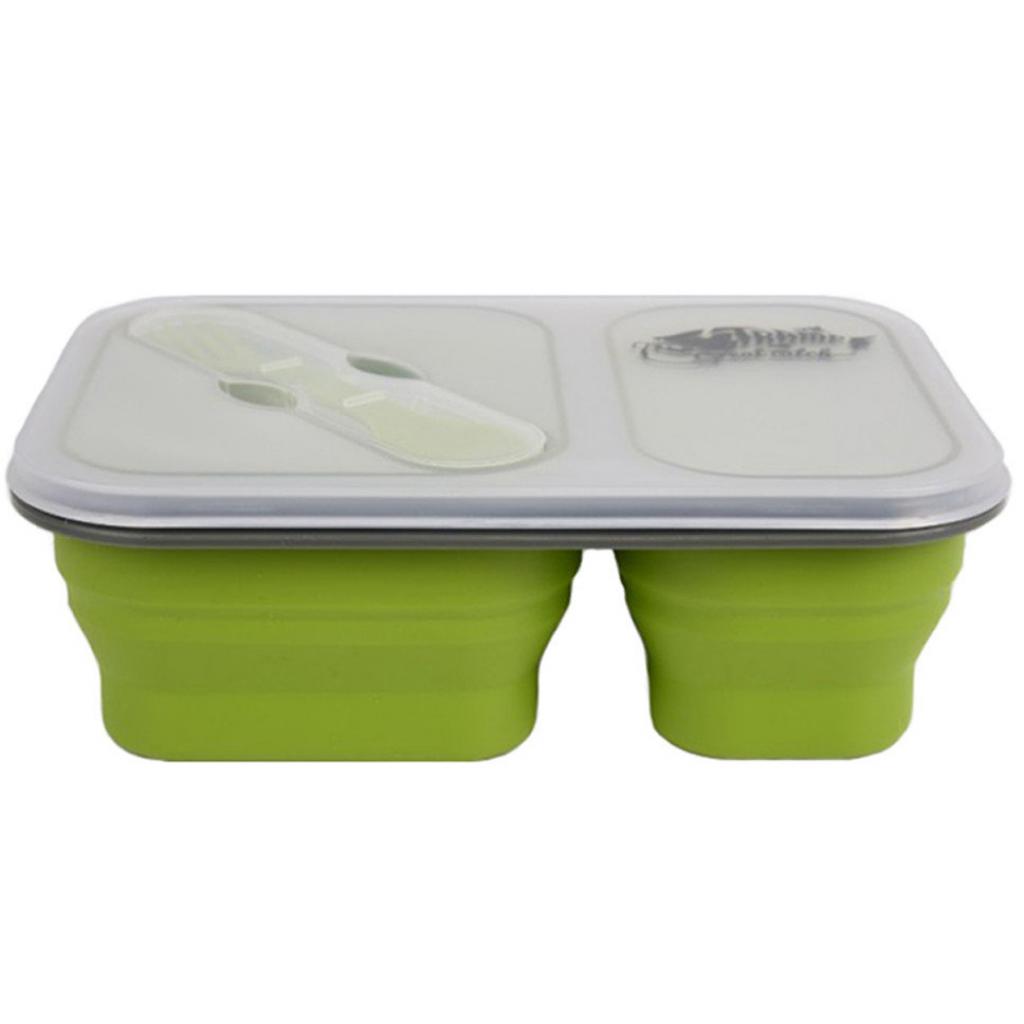 Набір туристичного посуду Tramp 2 відсіки силіконовий 900ml olive (UTRC-090-olive) - зображення 1