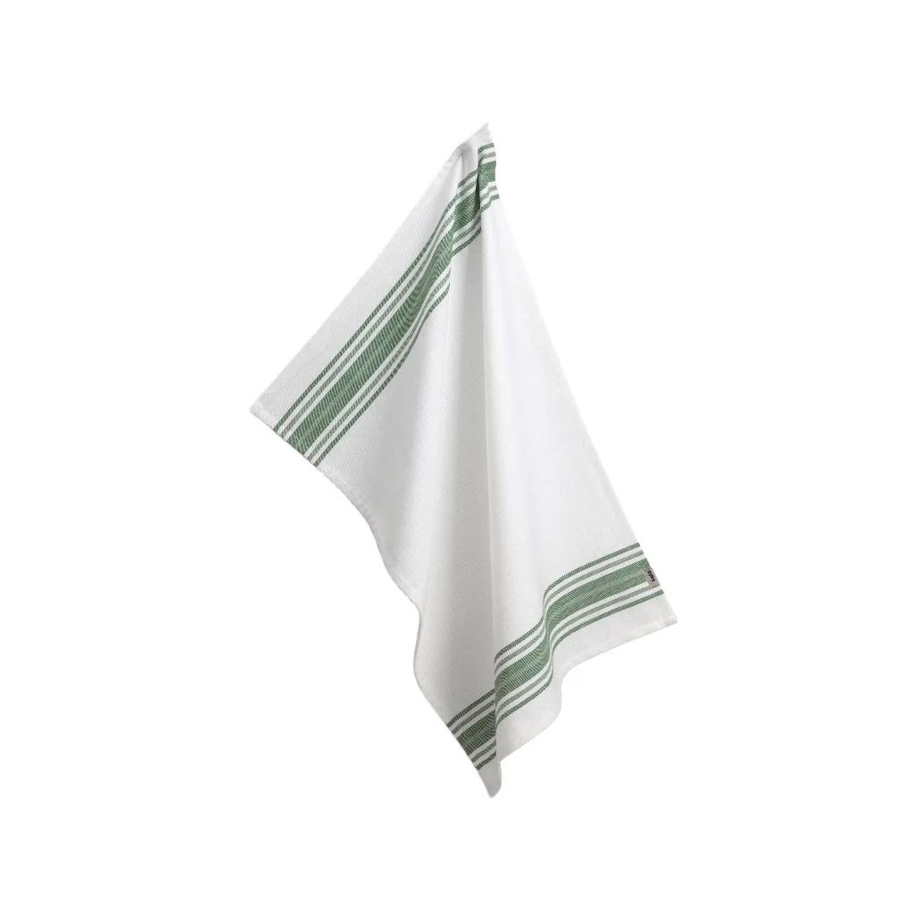 Рушник Kela кухонний Cora, 70x50 см, білий в зелену смужку (12826) (00000027617) - зображення 1