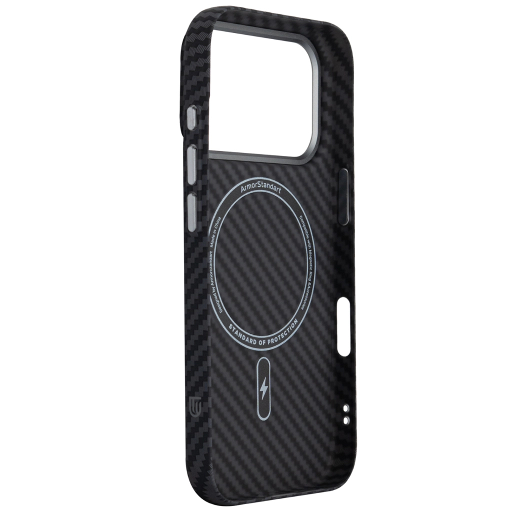 Чохол до мобільного телефона Armorstandart LikeCarbon2 MagCase Apple iPhone 17 Pro Carbon Black (ARM86258) - зображення 4