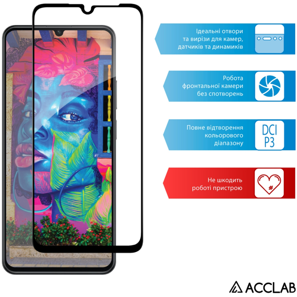 Скло захисне ACCLAB Full Glue Realme Note 60X Black (1283126609015) - зображення 5