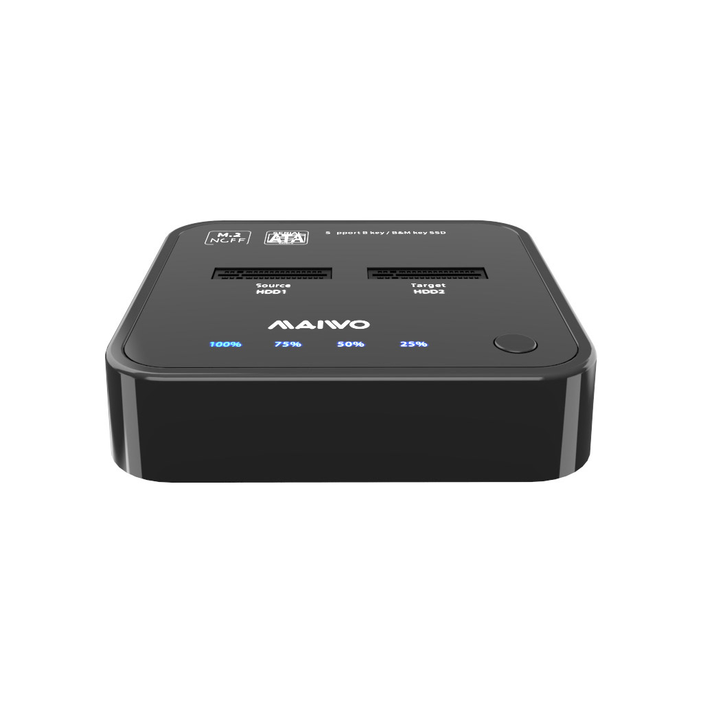 Док-станція для накопичувачів Maiwo 2*SATA M.2 SSD Key B/B+M USB 3.1 Gen1 Type-C (K3016SG1) - зображення 2