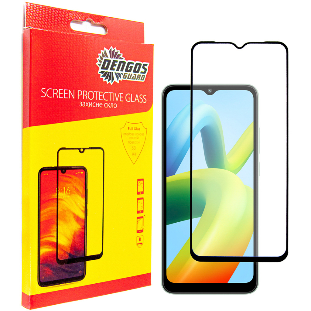 Скло захисне Dengos Full Glue Xiaomi Redmi A1 black frame (TGFG-232) - зображення 1