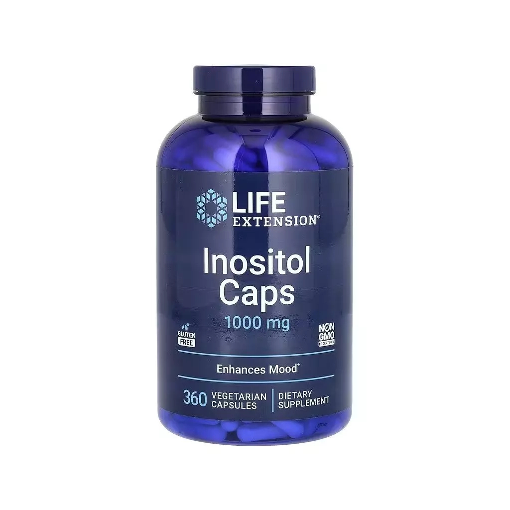 Вітамін Life Extension Інозитол, 1000 мг, Inositol, 360 вегетаріанських капсул (LEX-16743) - зображення 1