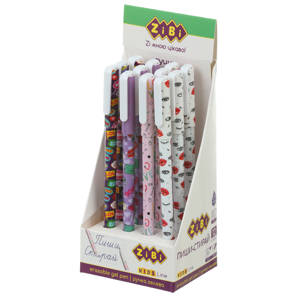 Ручка гелева ZiBi пиши-стирай для дівчаток Синій 0.5 мм Різнобарвний корпус (ZB.2212-99) - зображення 1
