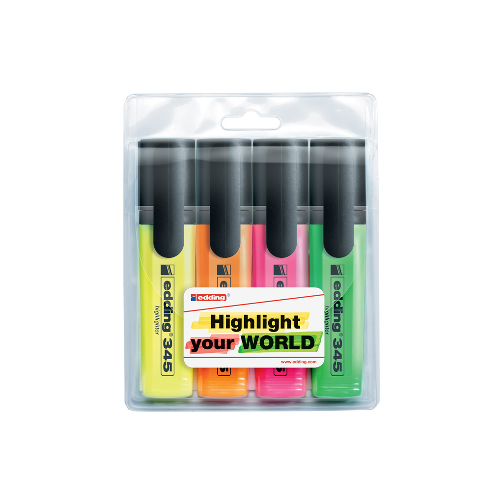 Набір маркерів Edding Набір текстових Highlighter 2-5 мм 4 шт Кольорові (e-345/4/SE) - зображення 2
