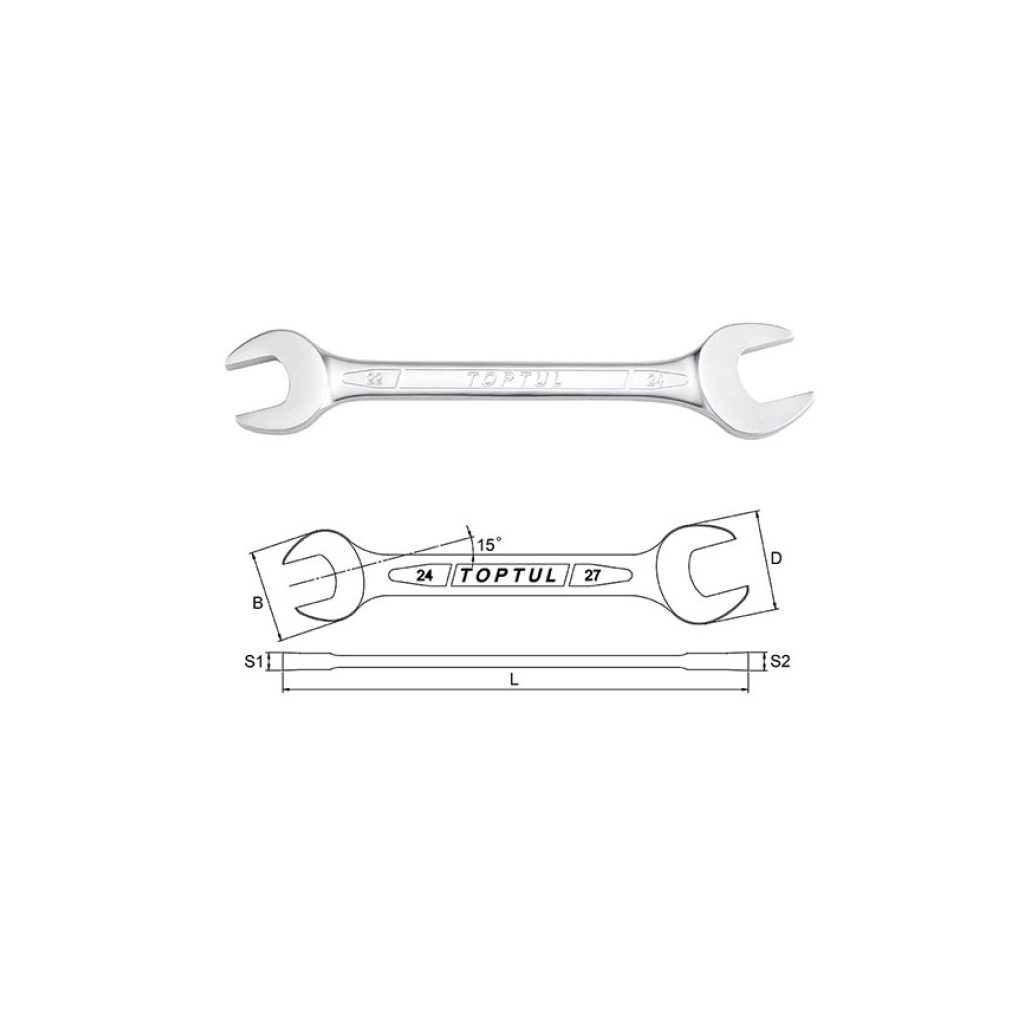 Ключ Toptul ріжковий 6-27мм 10 шт. (У ложементі) (GAAT1003) - изображение 3