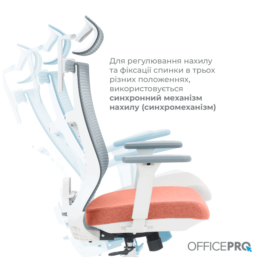 Офісне крісло OfficePro Balance OC550-W-DG-OR (OC550-W-DG-OR) - зображення 7