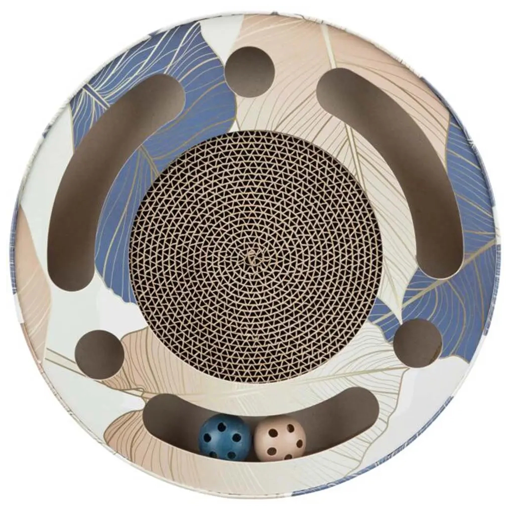 Дряпка (кігтеточка) для котів Trixie картонна з м'ячиками та м'ятою 33×5.5 см (синя) (4011905480046) - изображение 2