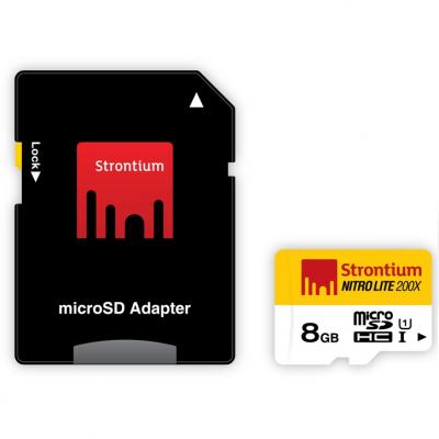 Карта пам'яті Strontium Flash 8GB Class 10 UHS-I Nitro Lite 200x + SD adapter (SRL8GTFU1) - зображення 1
