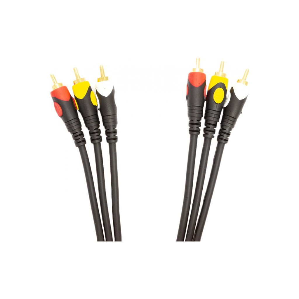 Кабель мультимедійний 3xRCA M to 3xRCA M 1.5m PowerPlant (CA911714) - зображення 1