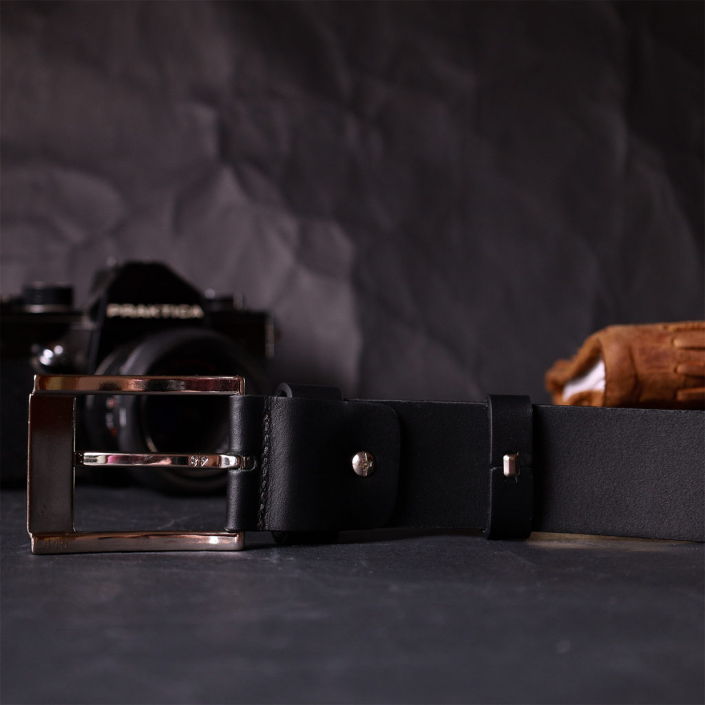 Ремінь Grande Pelle Під джинси з натуральної шкіри Чорний (11683) - зображення 9