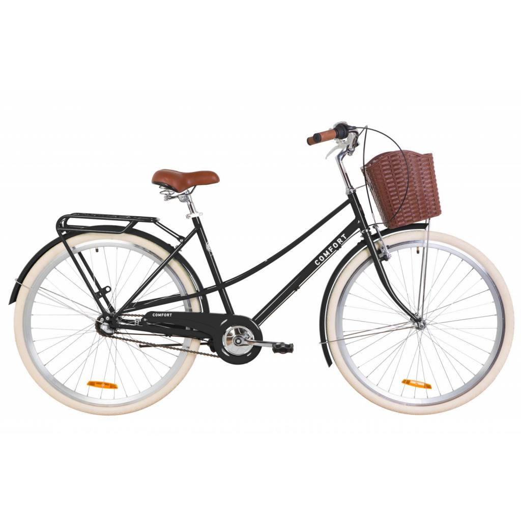 Велосипед Дорожник 28" COMFORT FEMALE PH рама-19,5" St 2020 чорний, багажник + кошик (OPS-D-28-166) - зображення 1