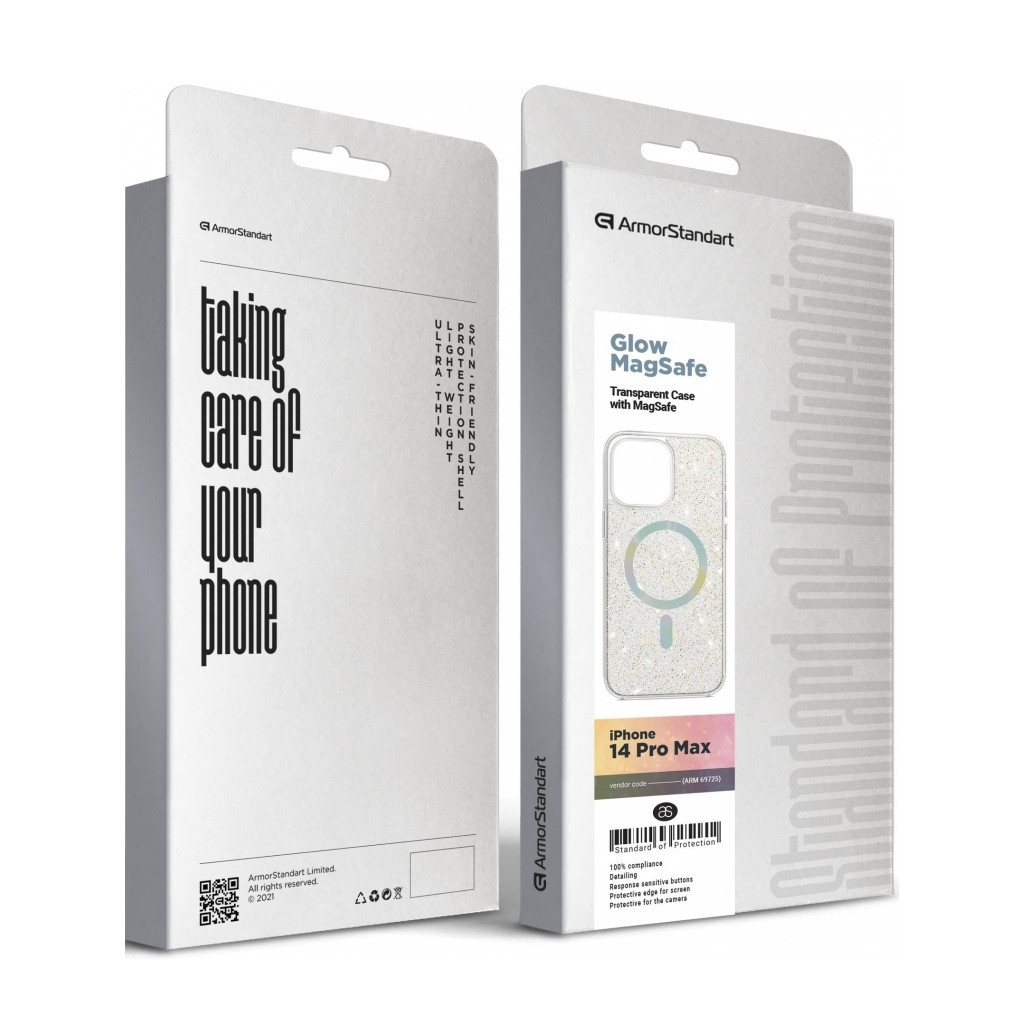 Чохол до мобільного телефона Armorstandart Glow Magsafe Apple iPhone 14 Pro Max Transparent (ARM69725) - зображення 6