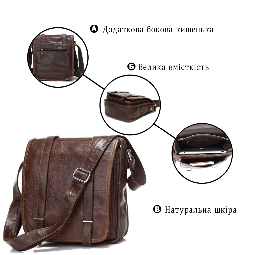 Сумка Vintage Коричнева (14093) - зображення 4