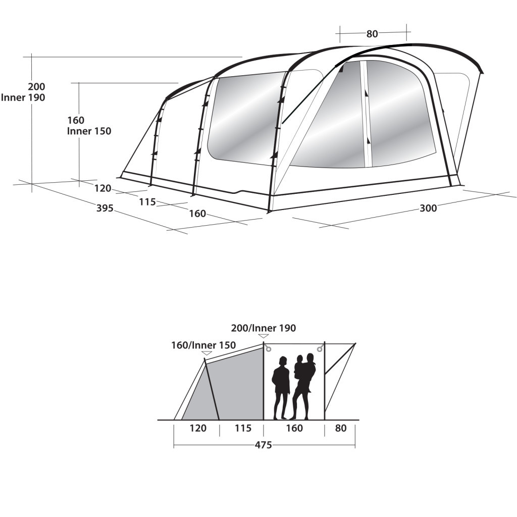 Намет Outwell Oakwood 5 Green (928822) - зображення 9