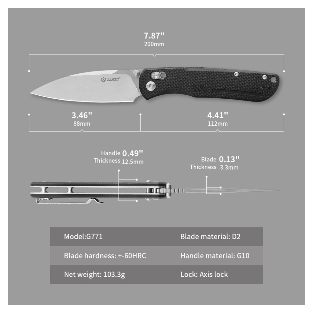 Ніж Ganzo G771-BK - зображення 5
