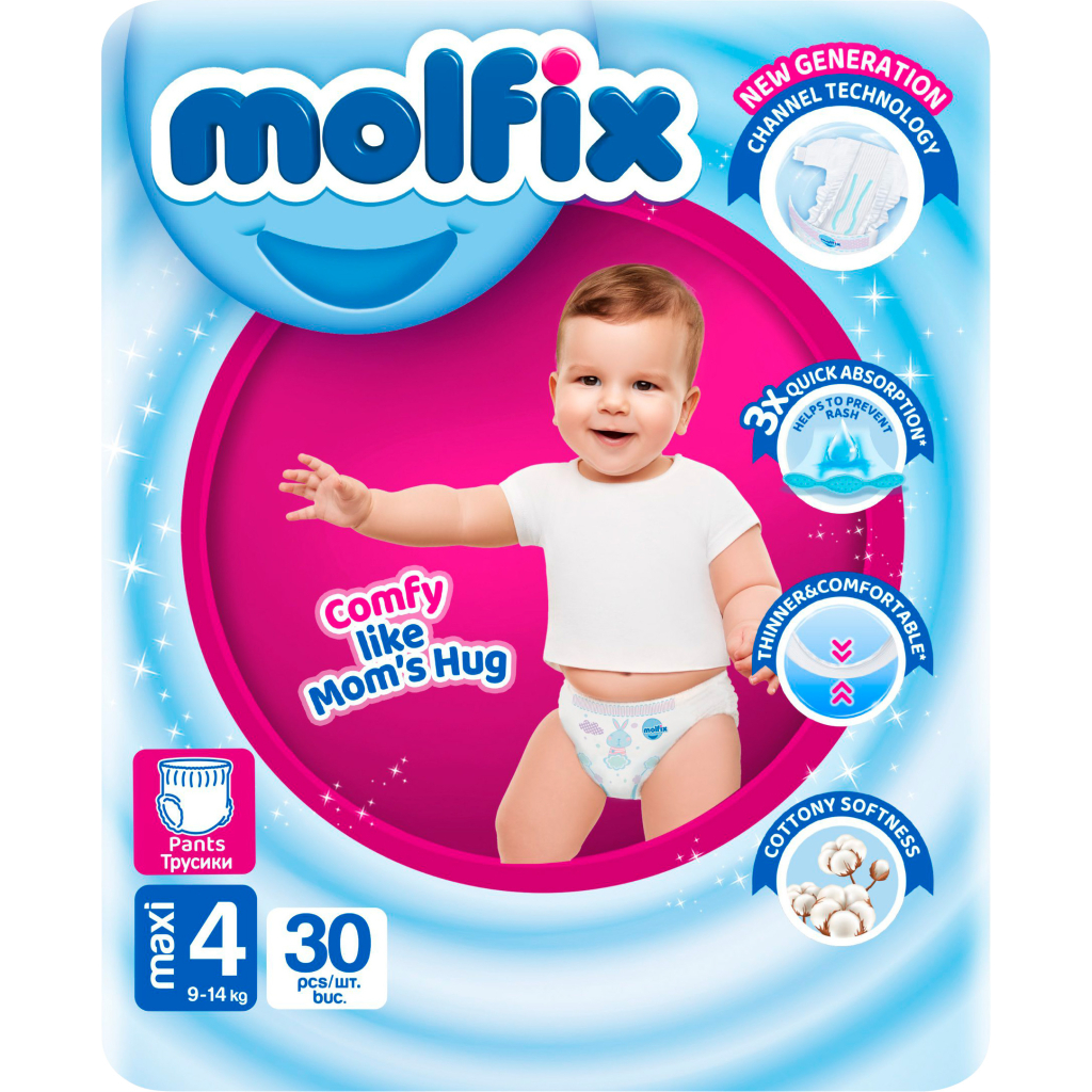Підгузки Molfix Трусики 4 maxi 9-14 кг 30 шт (8690536842629) - зображення 1