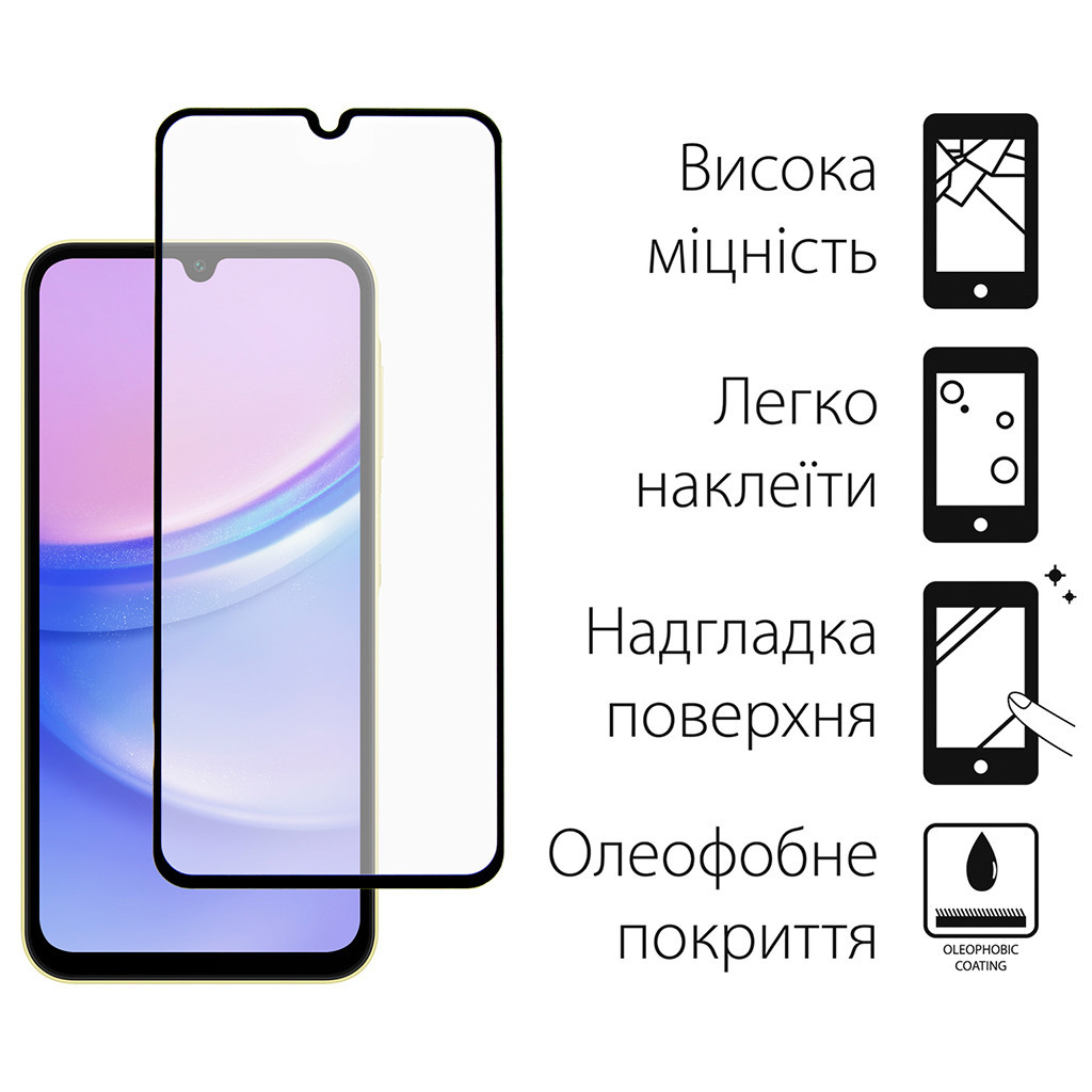 Скло захисне Dengos Samsung Galaxy A15 (black) (TGFG-335) - зображення 2