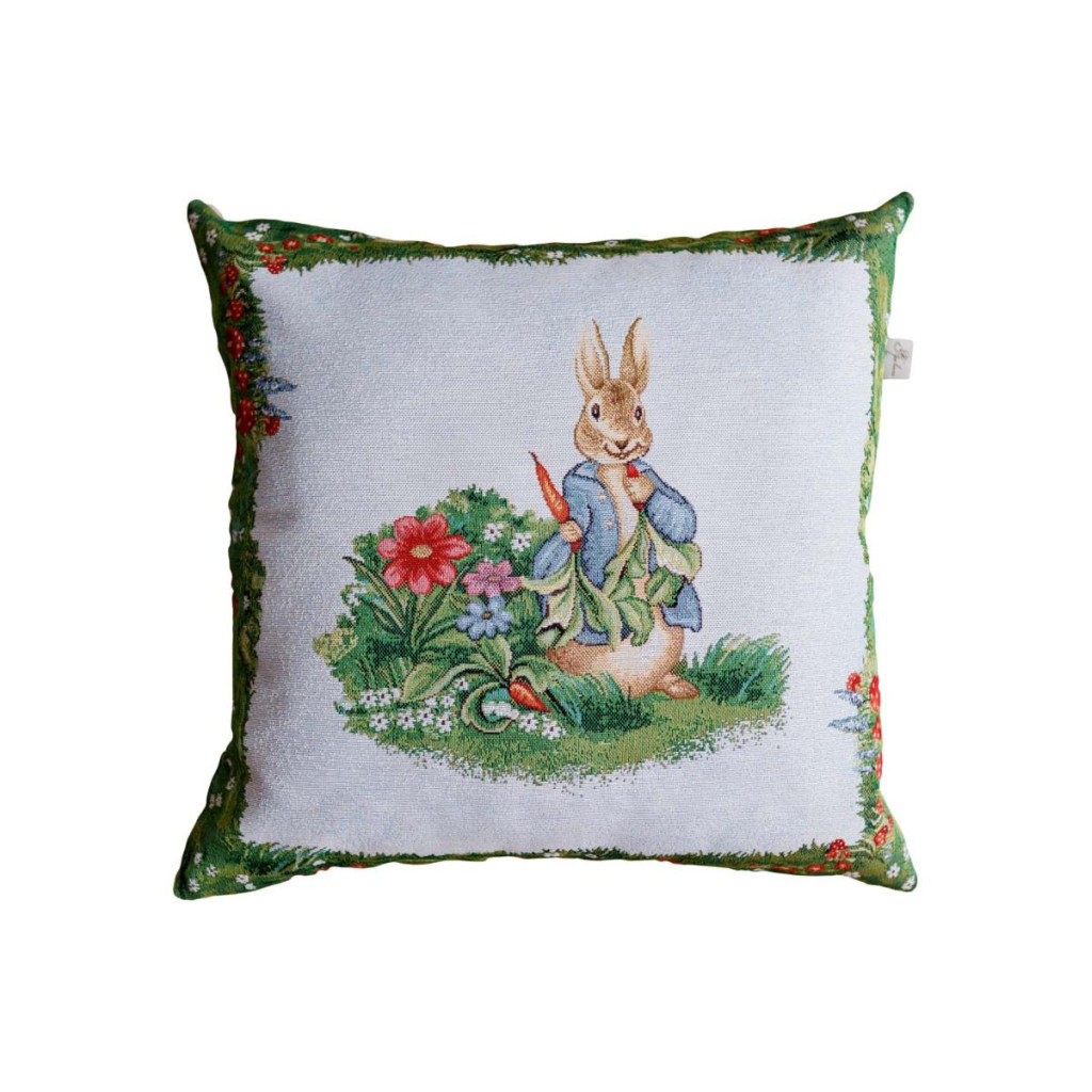 Наволочка Прованс гобеленова декоративна Заєць з морквою Галявина 45х45 см (034242) - зображення 1